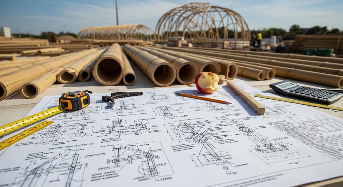 Ingeniería de detalle para unión de bambú Oldhamii