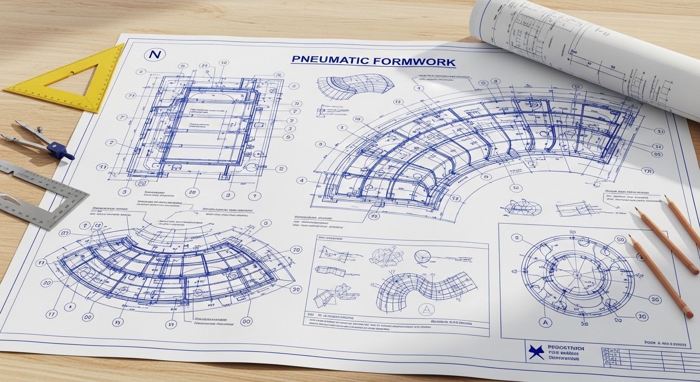 Planos de detalle para cimbra neumática